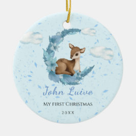 Baby 1 Weihnachts kleine Bambi Blume Staubwolke Keramik Ornament
