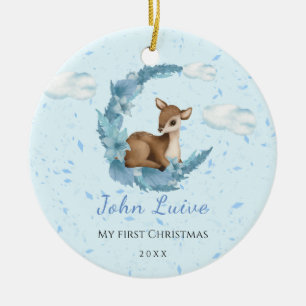 Baby 1 Weihnachts kleine Bambi Blume Staubwolke Keramik Ornament