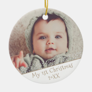 Baby 1. Weihnachtsfeiertag Niedlich Personalizable Keramik Ornament
