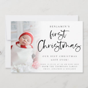 Baby 1. Weihnachtsgeburten Foto Ankündigung