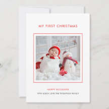 Baby 1 Weihnachtskarte Minimalistisches Foto
