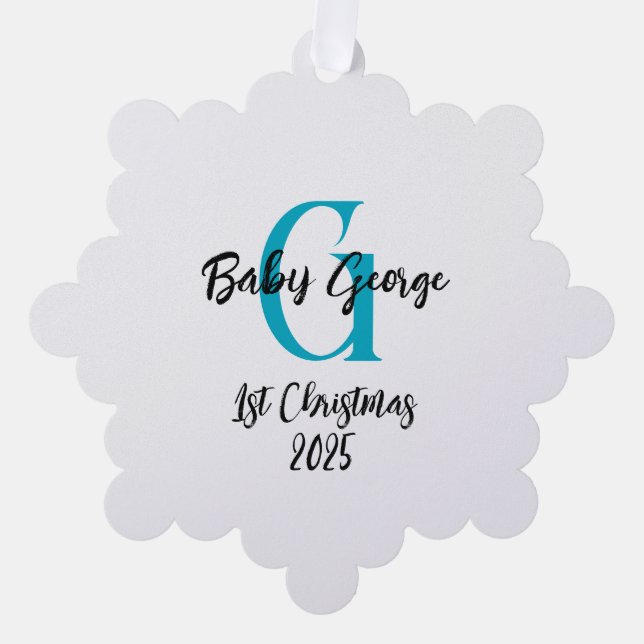Baby 1. Weihnachtskarte Ornament Karte (Vorderseite)