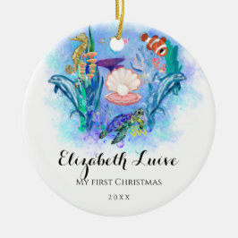 Baby 1. Weihnachtsmeer Wildtiere Keramik Ornament