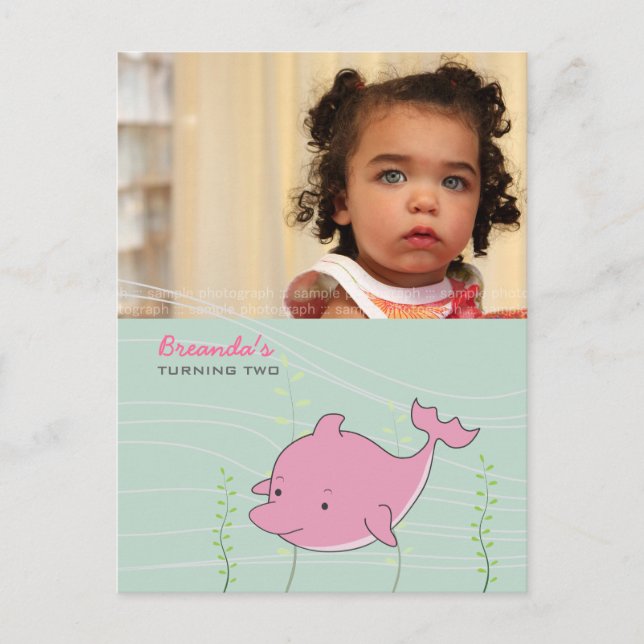 Baby 1er Anniversaire de fête Carte Invitation Dau (Devant)