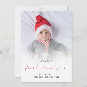 Baby 1er Noël Photo Overlay Carte de vacances
