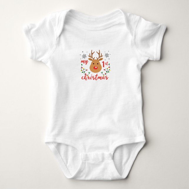 BABY 1ST CHRISTMAS T-Shirt Baby Strampler (Vorderseite)