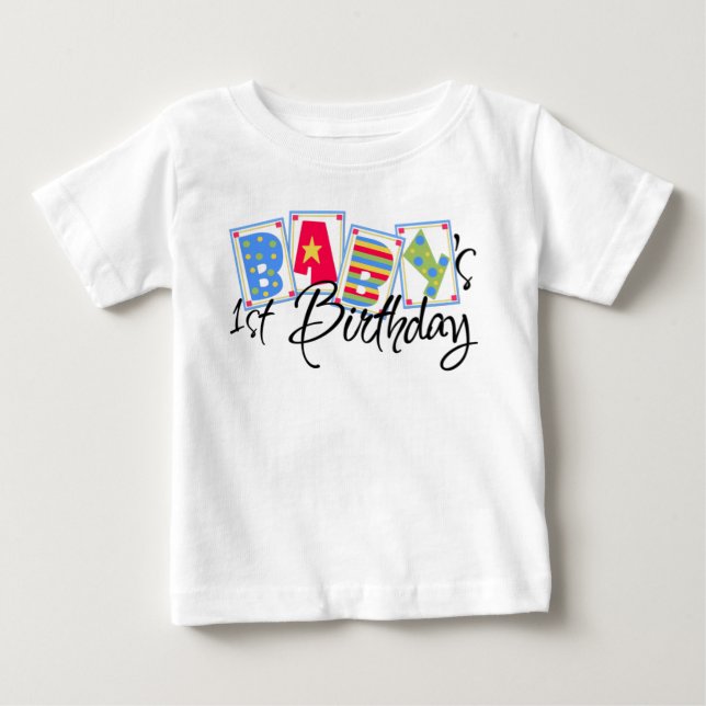 Baby 1ST. Geburtstag T - Shirt (Vorderseite)