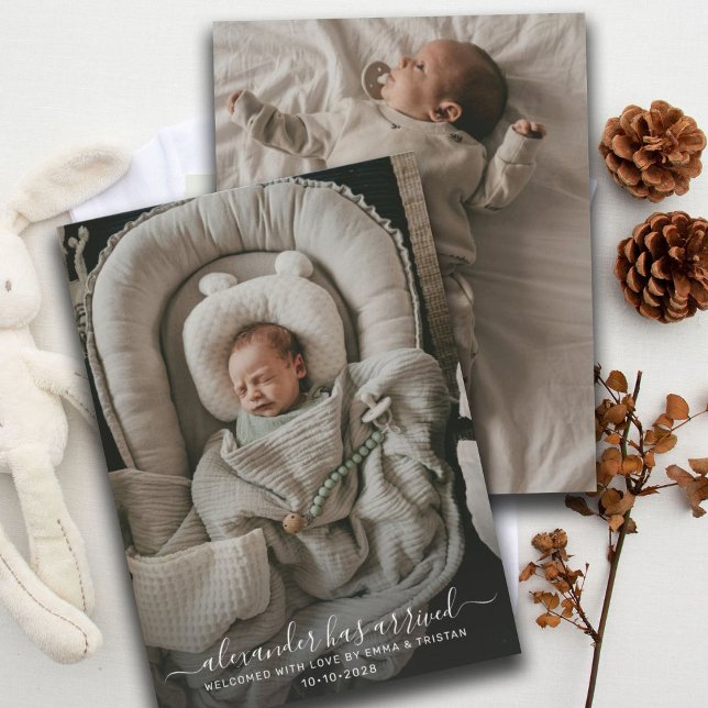 Baby 2 Foto Birth Ankündigung (Von Creator hochgeladen)