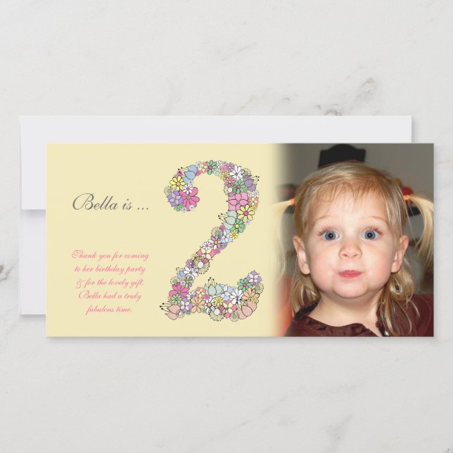 Baby 2e anniversaire Merci Carte photo (Devant)