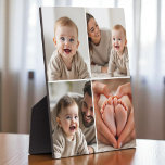 Baby 4 Photo Collage Cute Picture Instagram Fotoplatte<br><div class="desc">Capture your baby’s cutest moments with this Baby 4-Photo Collage Instagram-Style Plaque, designed to showcase four special photos in a clean, social-inspired grid layout. Perfect for nurseries, desks, or gifting to grandparents, this personalized plaque brings charm and modern style to any space. Add your baby’s name, birthdate, or a sweet...</div>