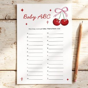 Baby ABC Name Cherry on Top Baby Shower Spiel