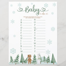 Baby Abc Niedlich Bear Bunny Winter Animal Theme G