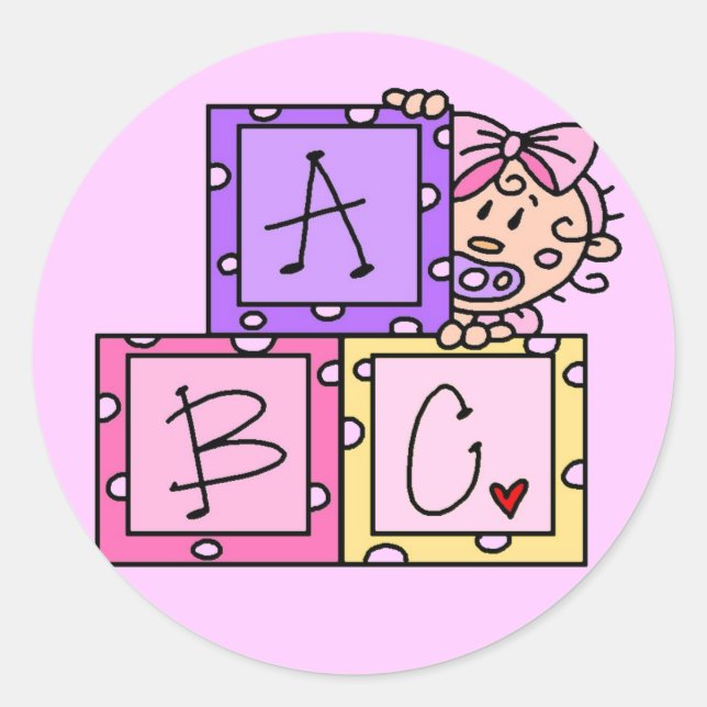 Baby ABC Tshirts und Geschenke Runder Aufkleber (Vorderseite)