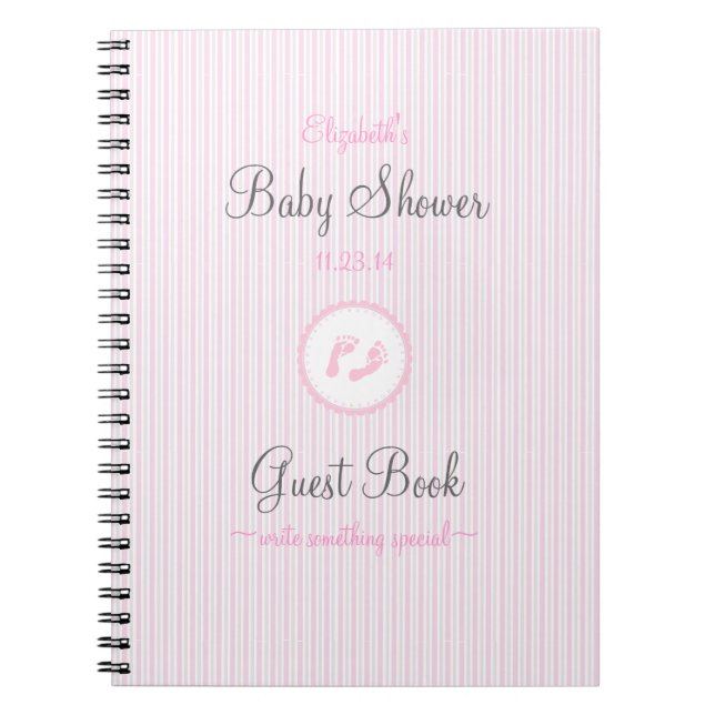 Baby Abdruck-Dusche Guestbook Notizblock (Vorderseite)