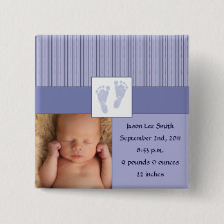 Baby-Abdruck-Geburt - Blau Button