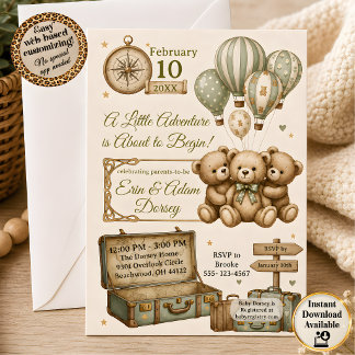 Baby-Abenteuer-Baby-Shower-Einladung Einladung