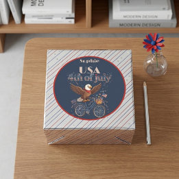 Baby Adler Radfahren 4. Juli Patriotischer USA-Sto Runder Aufkleber