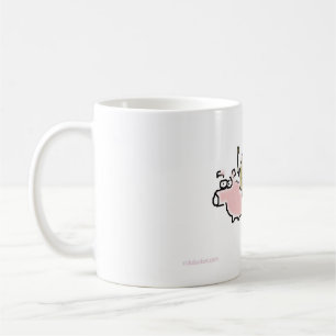 Baby-Affe, der rückwärts auf ein Schwein fährt Kaffeetasse