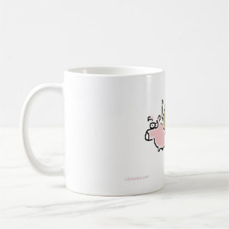 Baby-Affe, der rückwärts auf ein Schwein fährt Kaffeetasse