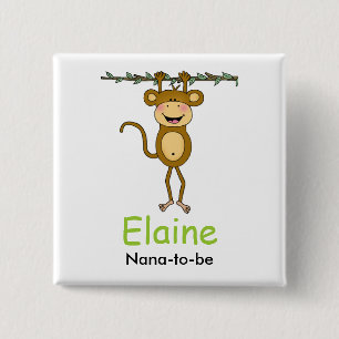 BABY-AFFE hängender Affe-personalisierter Knopf Button
