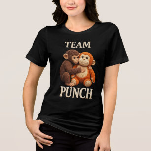 Baby-Affe Punch-Häkelmuster Süßes Amigurumi Tri-Blend Shirt