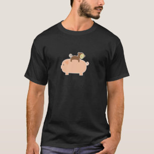Baby-Affe-Reiten auf einem Schwein T-Shirt