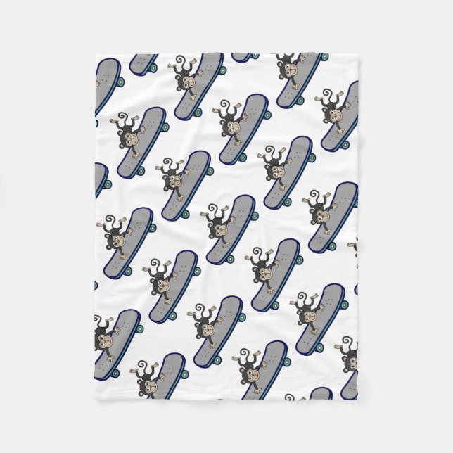 Baby Affe-ReitSkateboards Fleecedecke (Vorderseite)