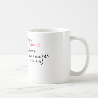 Baby-Affe (rückwärts fahrend auf ein Schwein) Kaffeetasse