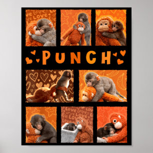 Baby-Affe schlägt Mama-Affe Zeug Umarmungen Kinder Poster