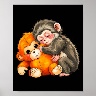 Baby-Affe schlägt Poster