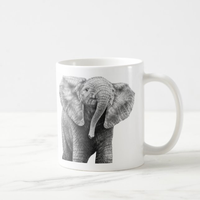 Baby-afrikanischer Elefant-Tasse Kaffeetasse (Rechts)