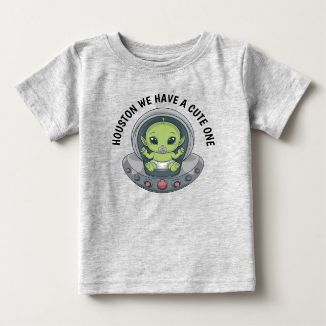 Baby Alien in UFO T-shirt (Vorderseite)