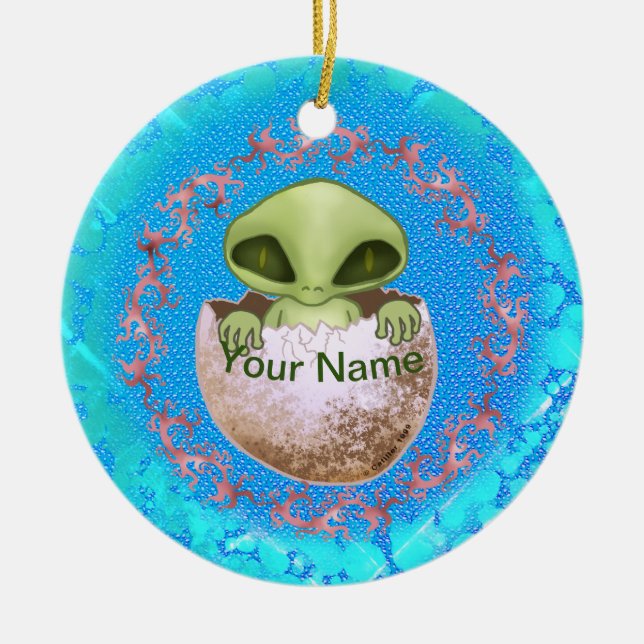 Baby Alien individuelle Name Ornament (Vorne)