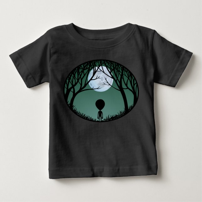 Baby Alien T - Shirt Alien w. Moon Baby Shirts (Vorderseite)