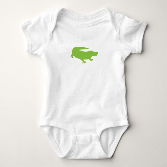Baby Alligator Crocodile Green Preppy Fun Strampler (Vorderseite)