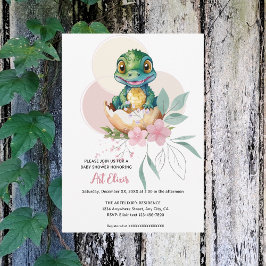 Baby Alligator hält Blumenbaby-Dusche fest Einladung