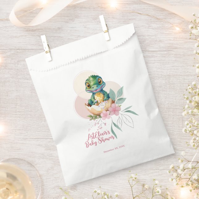 Baby Alligator hält Blumenbaby-Dusche fest Geschenktütchen (Ausgeschnitten)