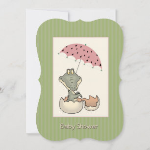 Baby Alligator Kinderdusche Einladung