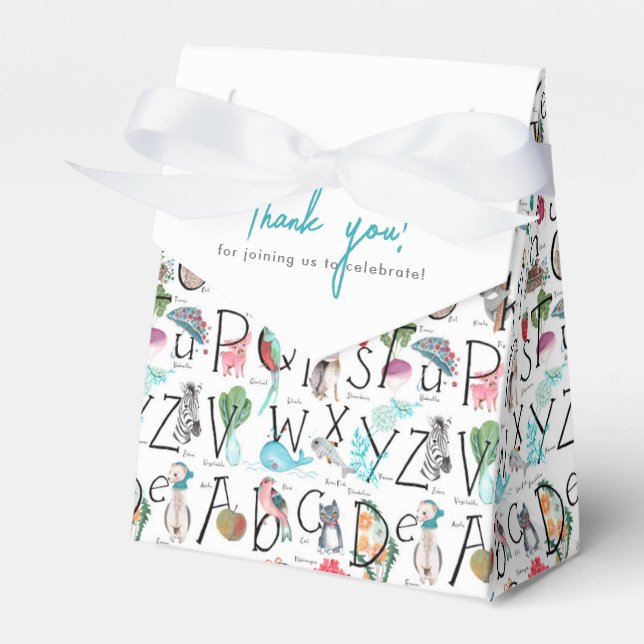 Baby Alphabet ABC Baby Shower Invitation Geschenkschachtel (Vorderseite)