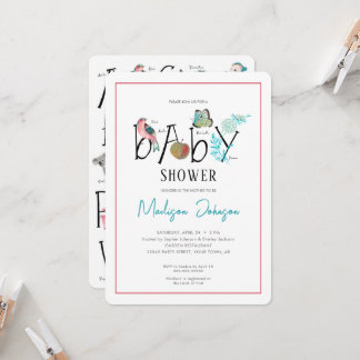 Baby Alphabet ABC Kinderdusche Einladung