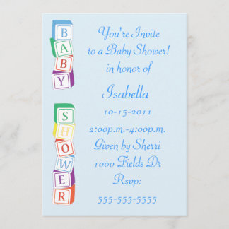 Baby-Alphabet-Block-Jungen-Babyparty-Einladung Einladung