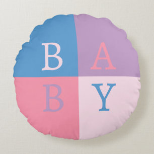 Baby Alphabet Squares Rundes Kissen
