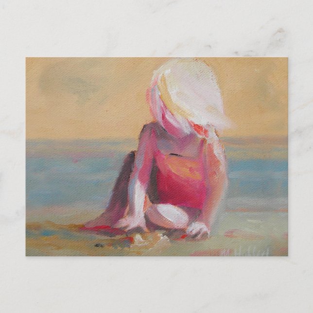 Baby am Strand Postkarte (Vorderseite)