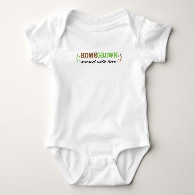 Baby American Apparel Bodysuit "HomeGrown"/Green Baby Strampler (Vorderseite)