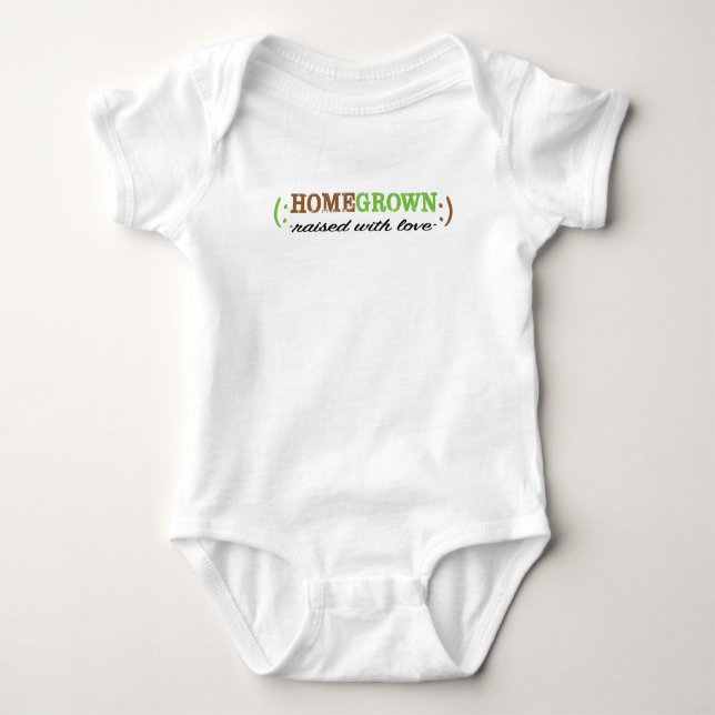 Baby American Apparel Bodysuit "HomeGrown"/Green Strampler (Vorderseite)