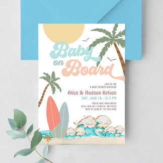 Baby an Bord Baby Dusche Sprinkle Surfdusche Einladung
