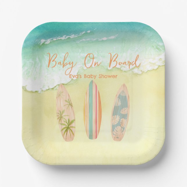 Baby an Bord Baby Dusche Teller (Vorderseite)