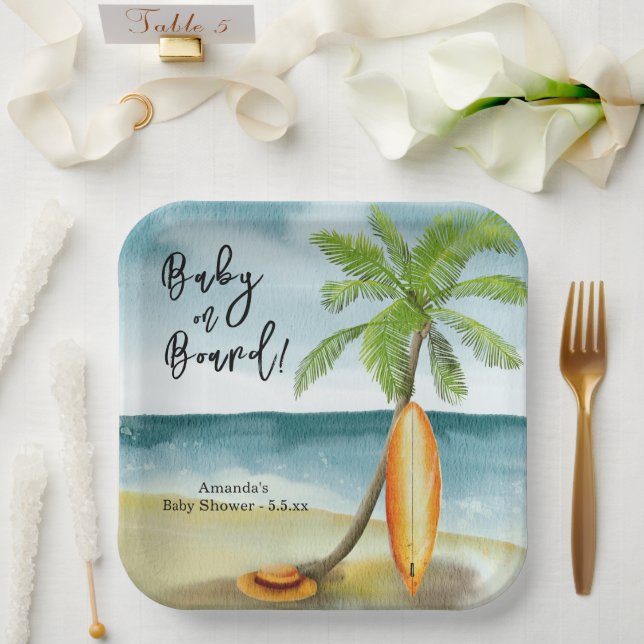 Baby an Bord Babydusche Pappteller (Hochzeit)