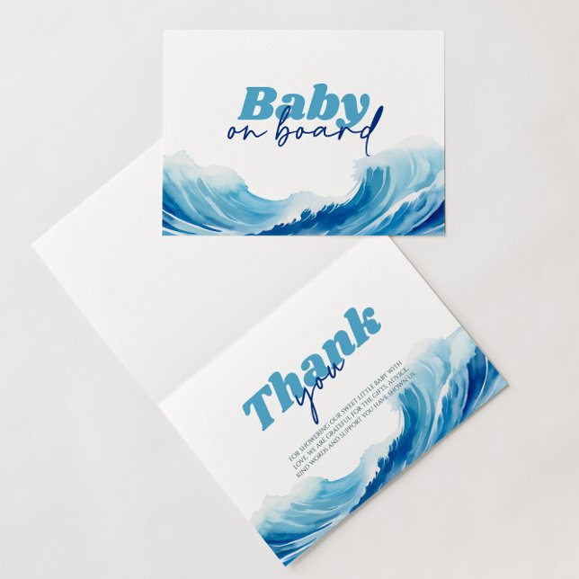 Baby an Bord Babydusche, Surf Baby Dankeskarte (Von Creator hochgeladen)
