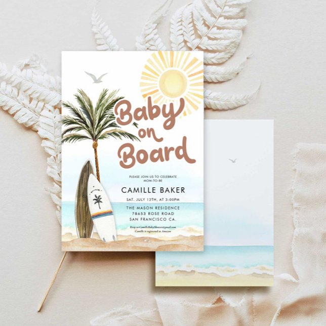 Baby an Bord Beach Baby Dusche Einladung (Von Creator hochgeladen)